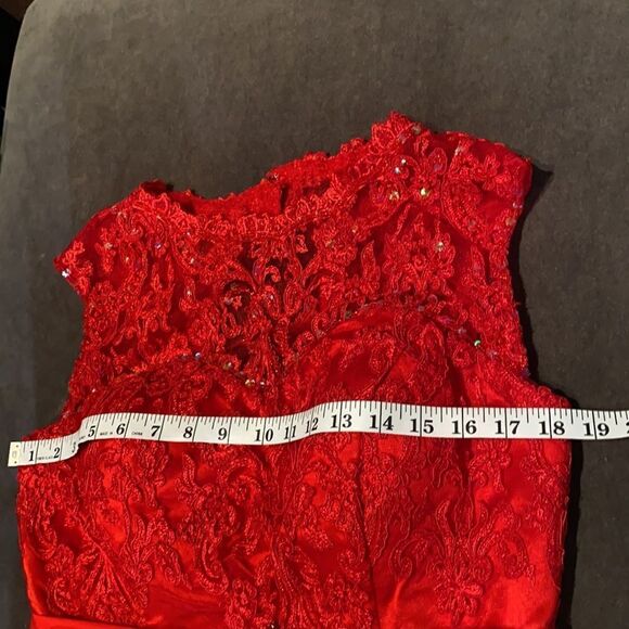 Women’s Red Dress with Corset Back and Matching Chiffon Jacket Size M - Picture 12 of 12